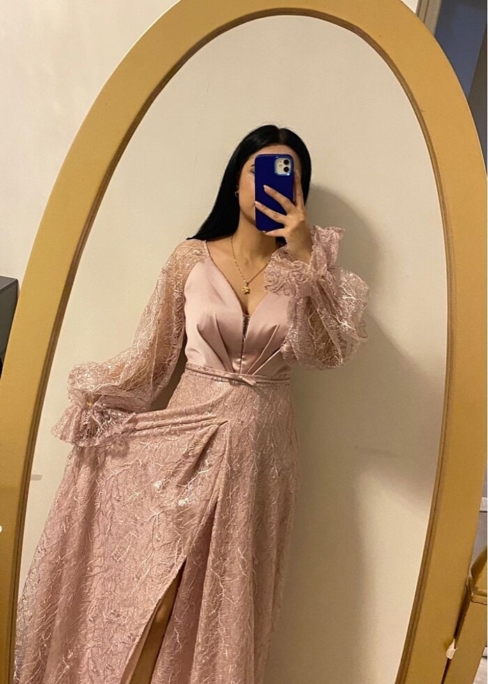 Pudra abiye elbise - Görsel 2