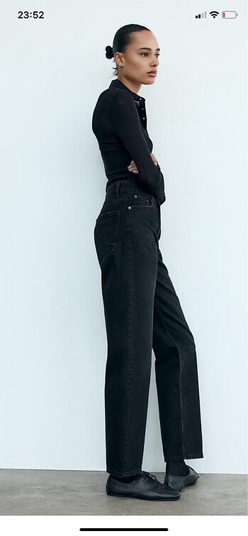 xs Beden Zara yüksel bel mom fit jean