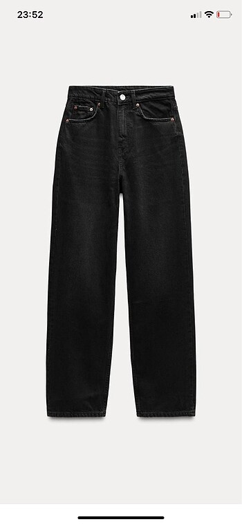xs Beden siyah Renk Zara yüksel bel mom fit jean