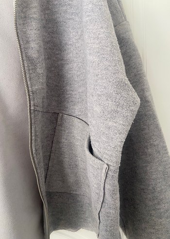 s Beden Gri Fermuarlı Kadın Sweatshirt