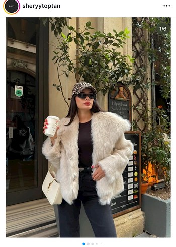 Zara Sokak Stili Bej Kadın Suni Kürk Ceket