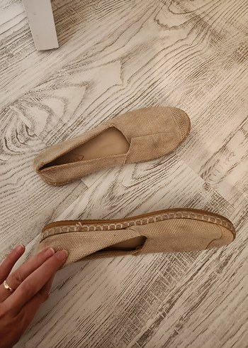 Bej Keten Kadın Dolgu Topuk Espadril - Görsel 3