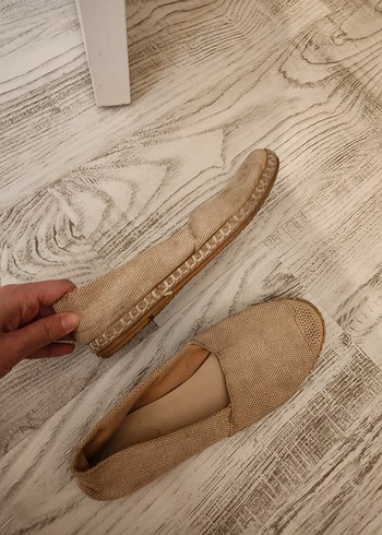 Bej Keten Kadın Dolgu Topuk Espadril - Görsel 4