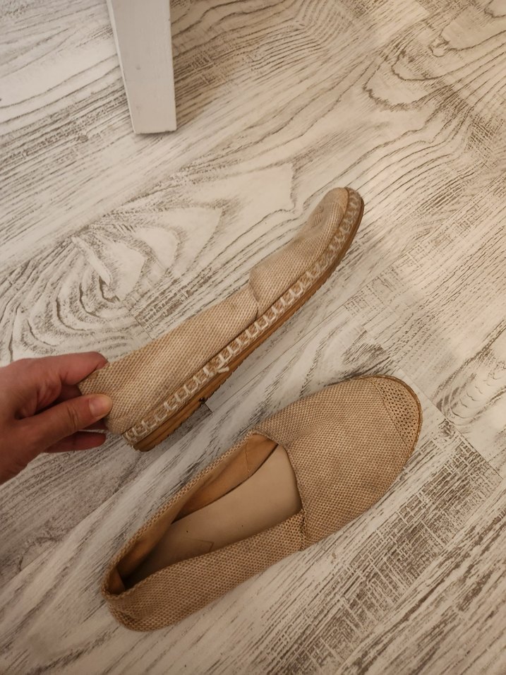 Bej Keten Kadın Dolgu Topuk Espadril - Görsel 4