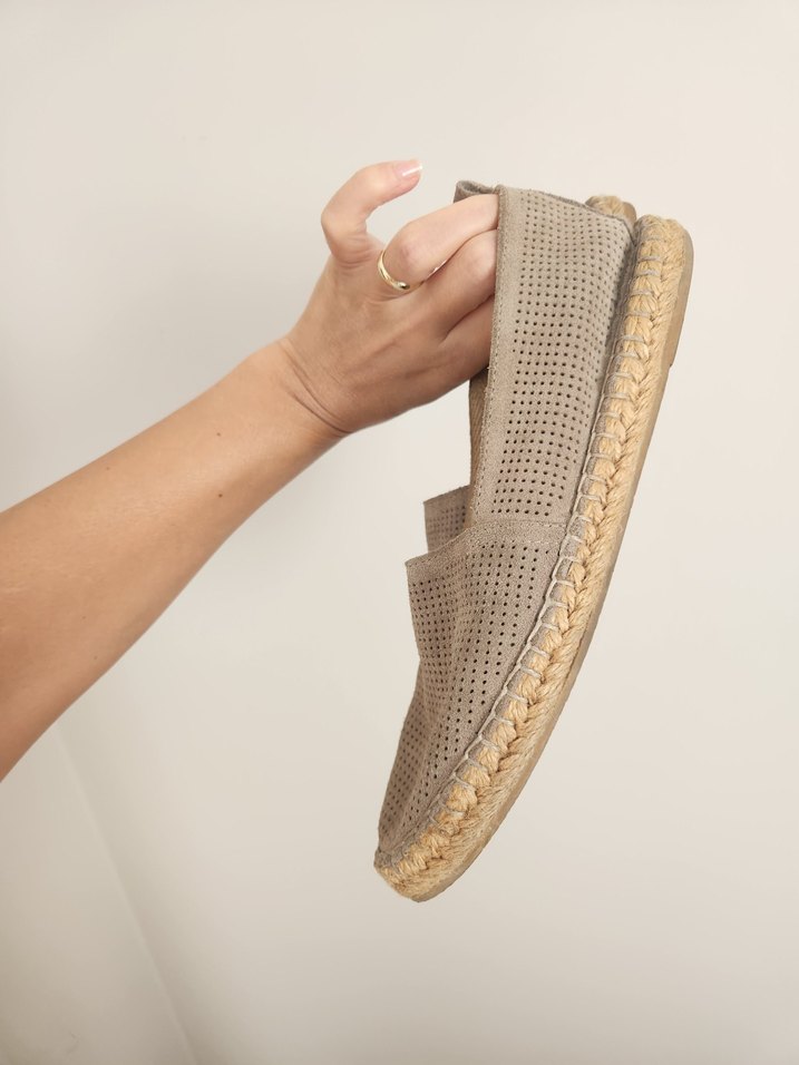 Bej Süet Kadın Dolgu Topuk Espadril - Görsel 3