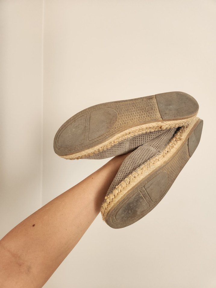 Bej Süet Kadın Dolgu Topuk Espadril - Görsel 4