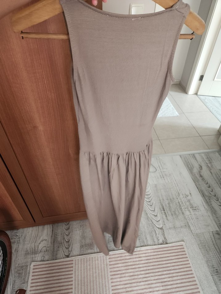 Bej Kolsuz Uzun  Elbisesi - Görsel 2