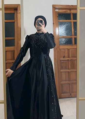 Abiye Siyah taşlı abiye
