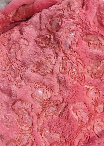 Nar çiçeği renginde,üç boyutlu görüntüsü olan Welsoft kumaş - Görsel 5