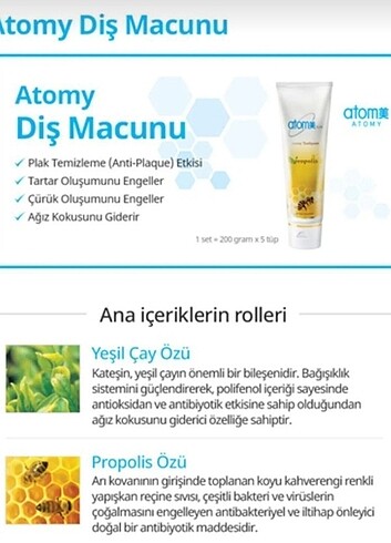 Atomy dış macunu 200gr. Lutfen açıklama okuyun - Görsel 2