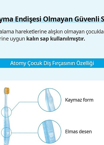 Atomy çocuk diş fırçası 2 adet - Görsel 7