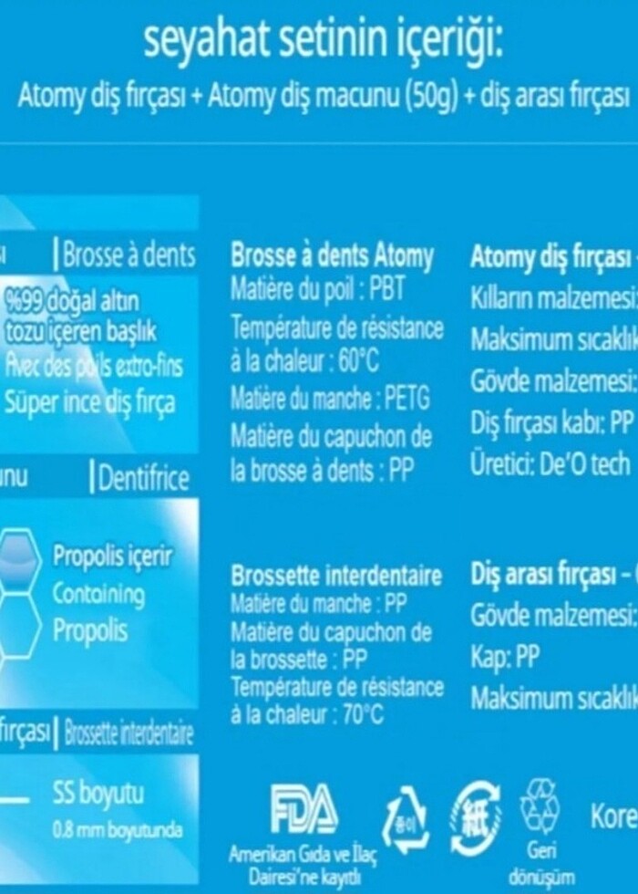 Ağiz Bakım Seti (diş Fırçası, Diş Macunu, Diş
Arası Fırçası,kiti - Görsel 4