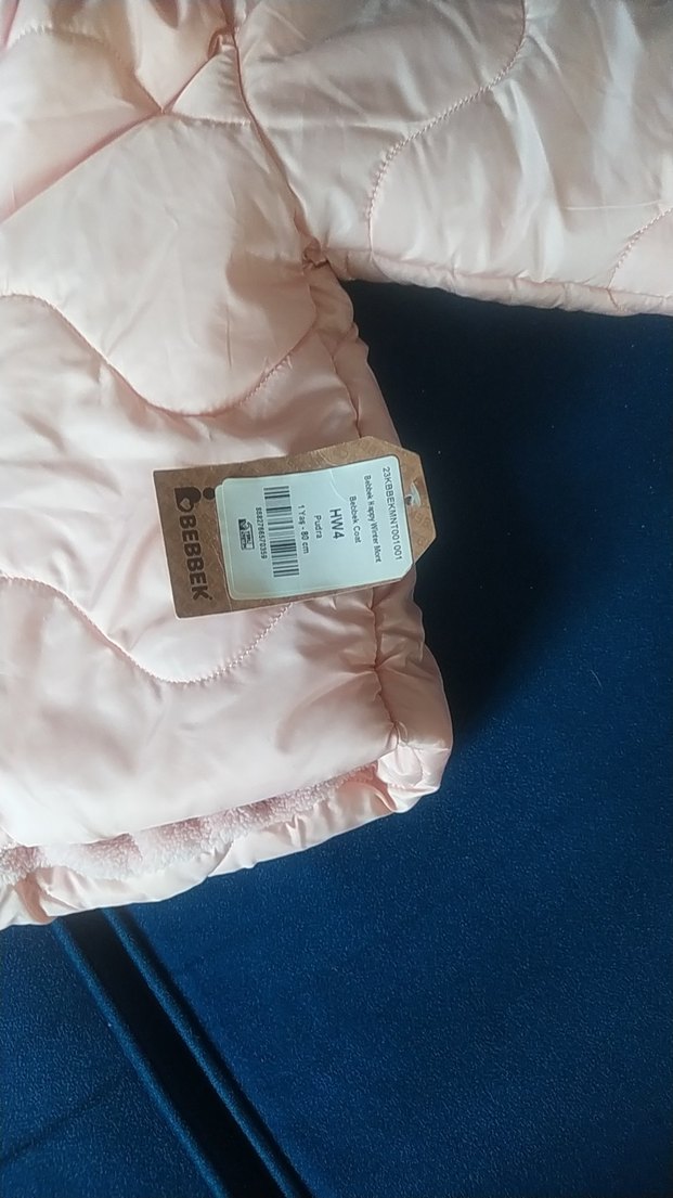 Kız Çocuk Pudra Kapüşonlu Kürklü Mont - Görsel 4