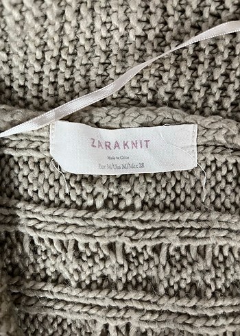 ZARAKNİT Desenli Kahverengi Örgü Kadın Hırka - Görsel 6