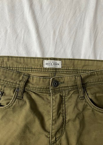 Jack & Jones Erkek Haki Keten Rahat Kesim Şort - Görsel 2