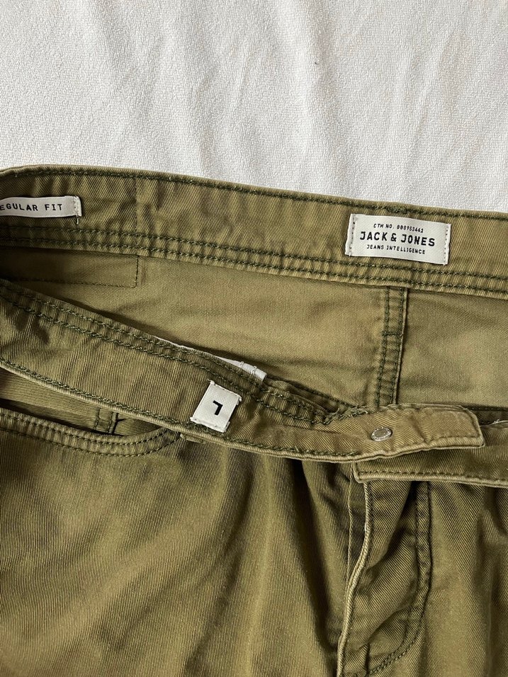 Jack & Jones Erkek Haki Keten Rahat Kesim Şort - Görsel 3