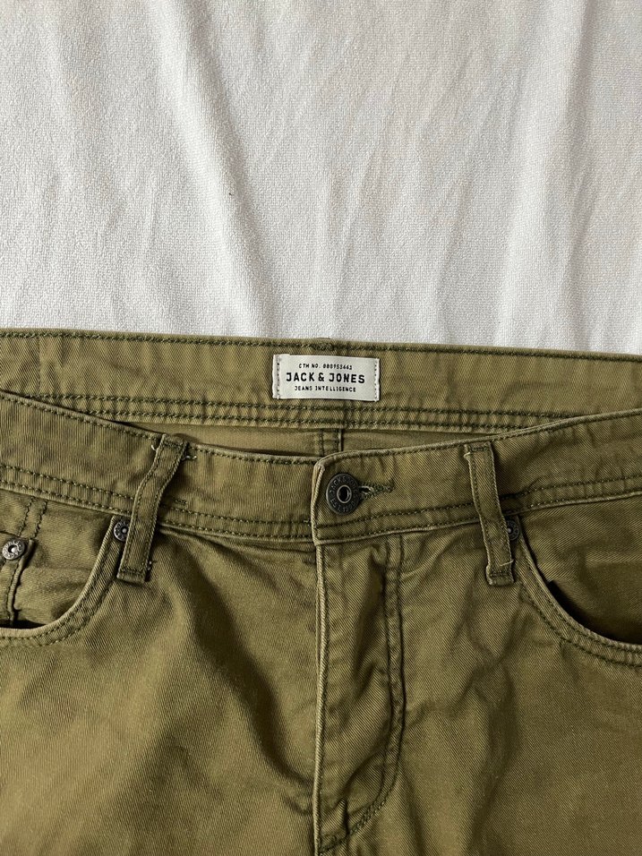 Jack & Jones Erkek Haki Keten Rahat Kesim Şort - Görsel 2