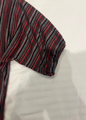 Miss Poem Kırmızı Çizgili Örgü Kadın Bluz - Görsel 2