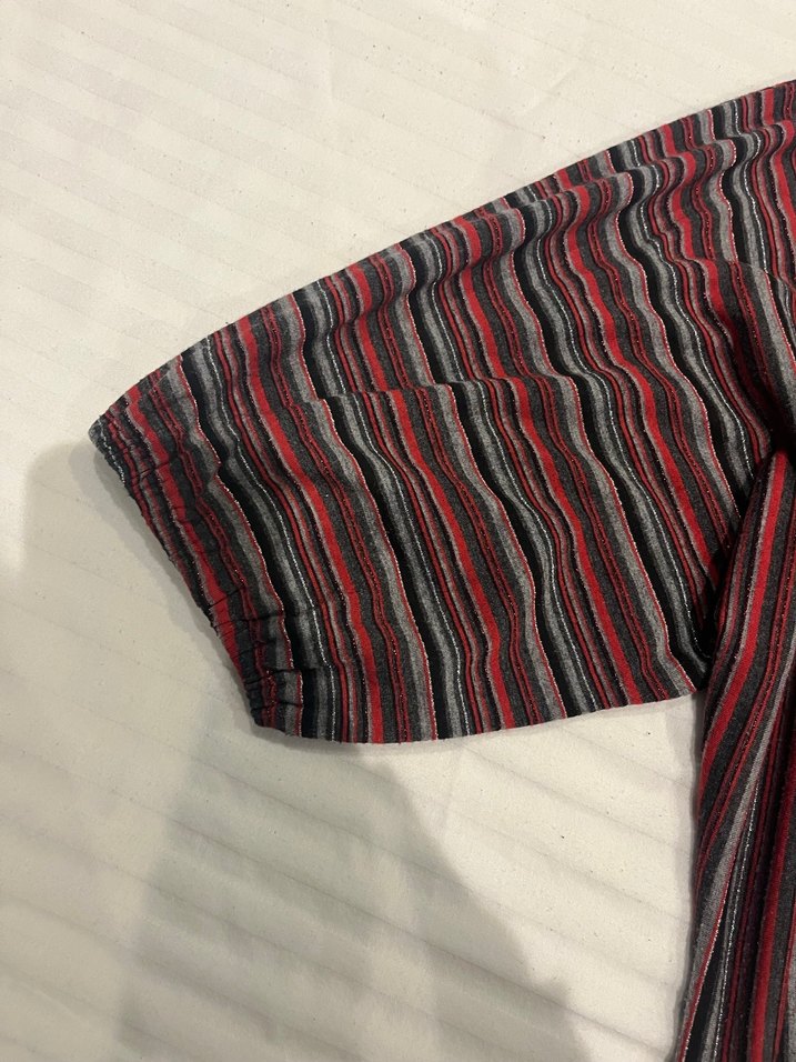 Miss Poem Kırmızı Çizgili Örgü Kadın Bluz - Görsel 3