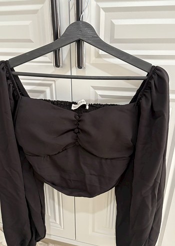 Düğmeli Siyah Gotik Kadın Bluz - Görsel 2