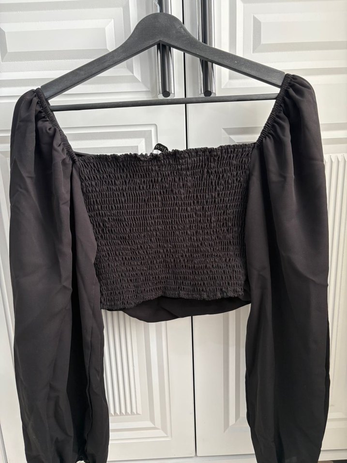 Düğmeli Siyah Gotik Kadın Bluz - Görsel 5