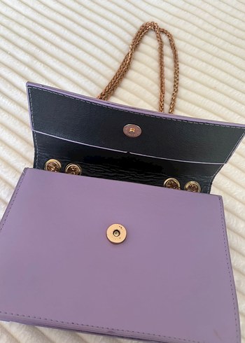 Mor Zincir Detaylı Kadın Deri Çanta - Görsel 5