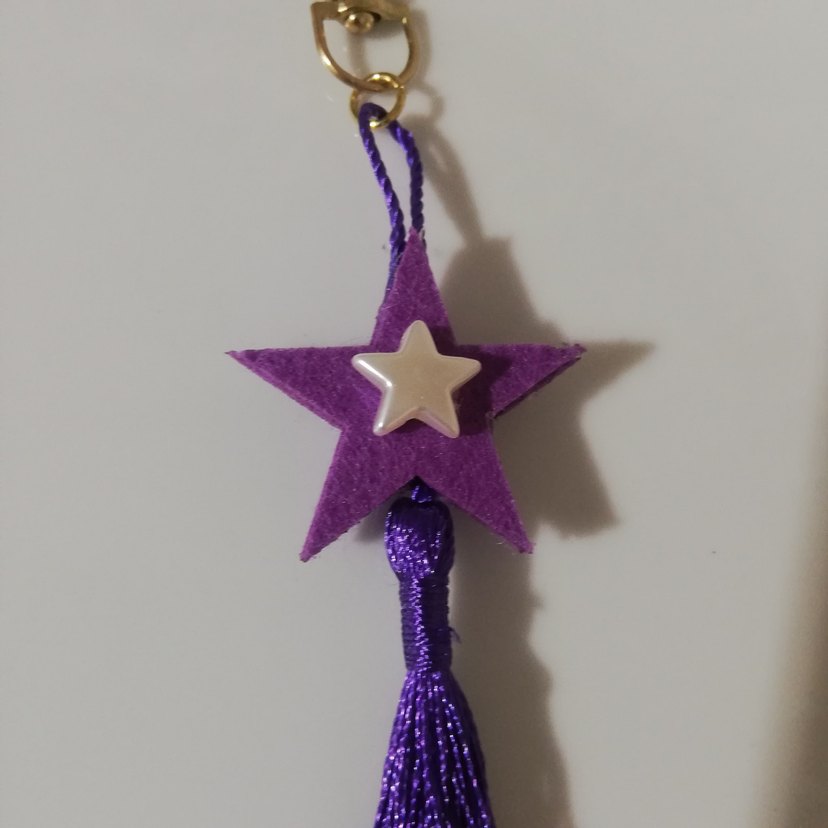 Mor Püsküllü Yıldızlı AnahtarlıkAnahtarlıkve Çanta Aksesuarı - Görsel 2