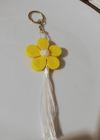 Sarı Püsküllü Bohem Anahtarlık ve Çanta Aksesuarı - Görsel 2