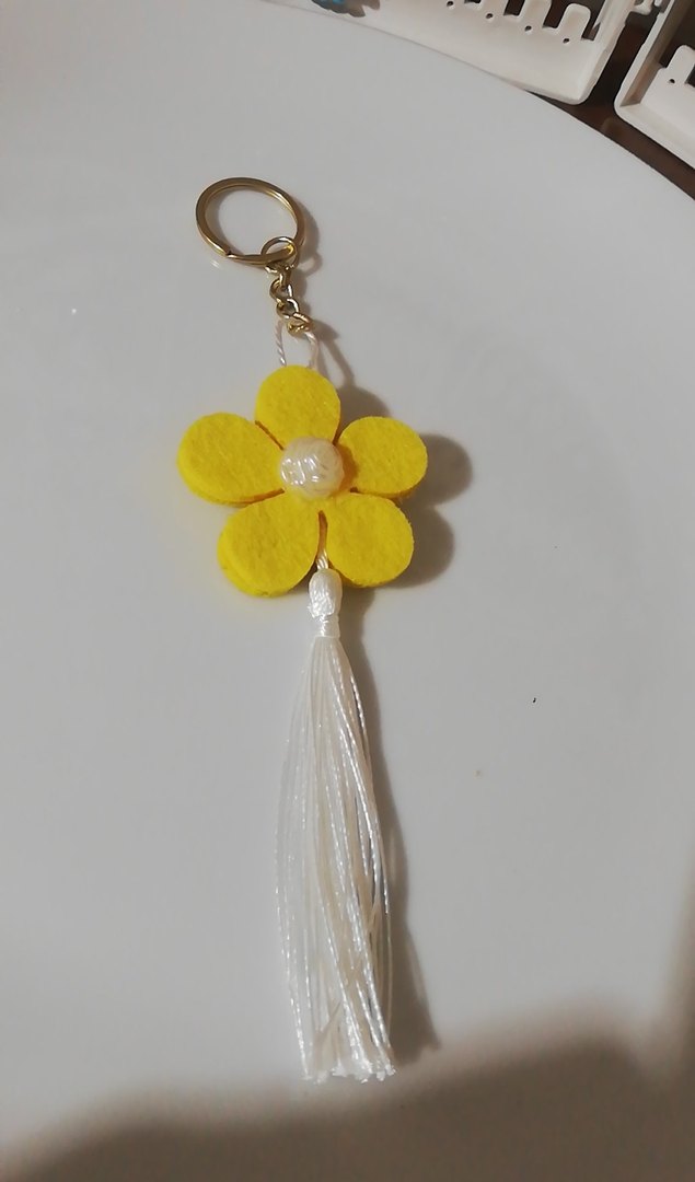 Sarı Püsküllü Bohem Anahtarlık ve Çanta Aksesuarı - Görsel 2