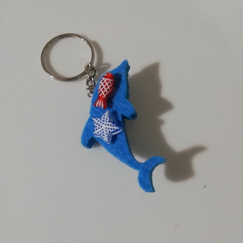 Boncuklu Mavi Yunus Anahtarlık - Görsel 2