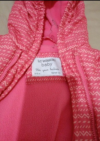 Pembe Kapüşonlu Bebek Astronot Kış Tulumu - Görsel 2