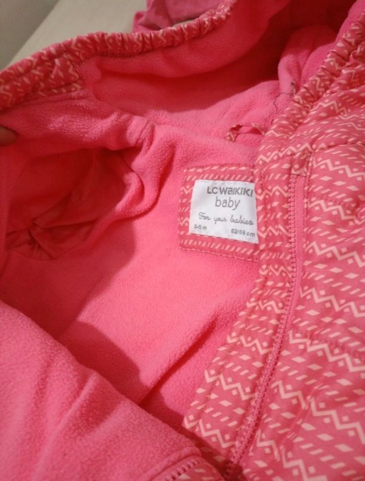 Pembe Kapüşonlu Bebek Astronot Kış Tulumu - Görsel 5