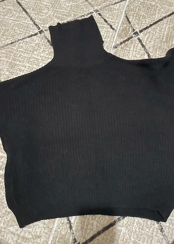 Siyah Yün Kadın Boğazlı Kazak - Görsel 2