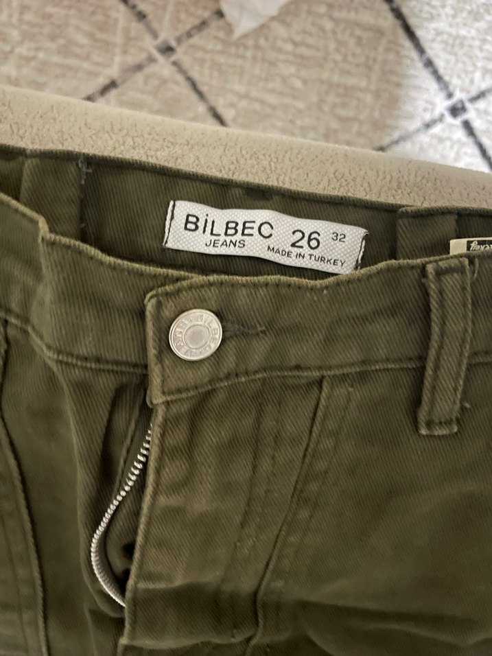 Kadın Haki bol paça kargo Pantolon - Görsel 2