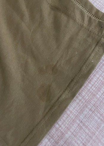 Düğmeli Bej Salaş Kadın Kumaş Pantolon - Görsel 3