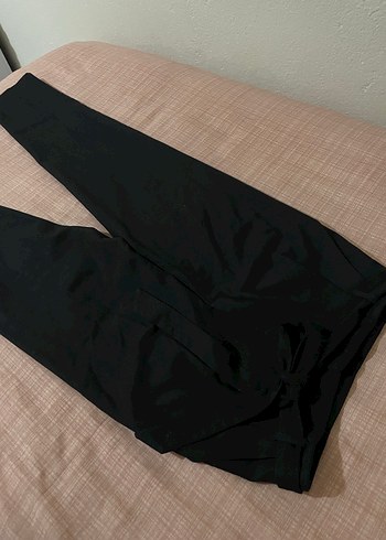 Kemerli Siyah Kadın Kumaş Pantolon - Görsel 3