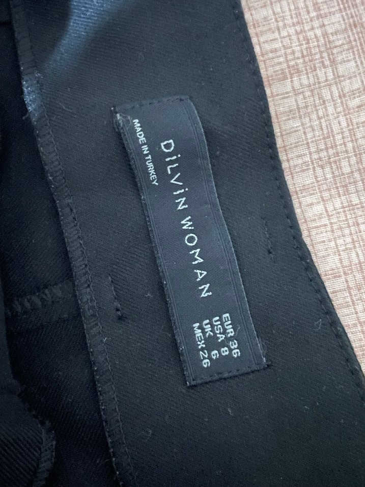 Kemerli Siyah Kadın Kumaş Pantolon - Görsel 4