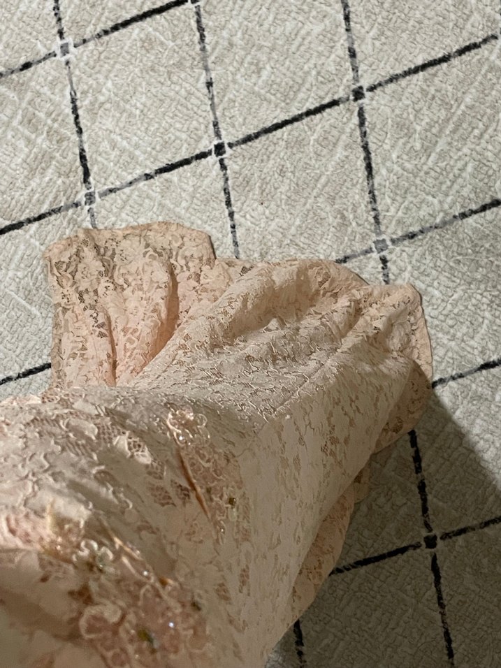 Pudra renk Dantel Detaylı Abiye - Görsel 4