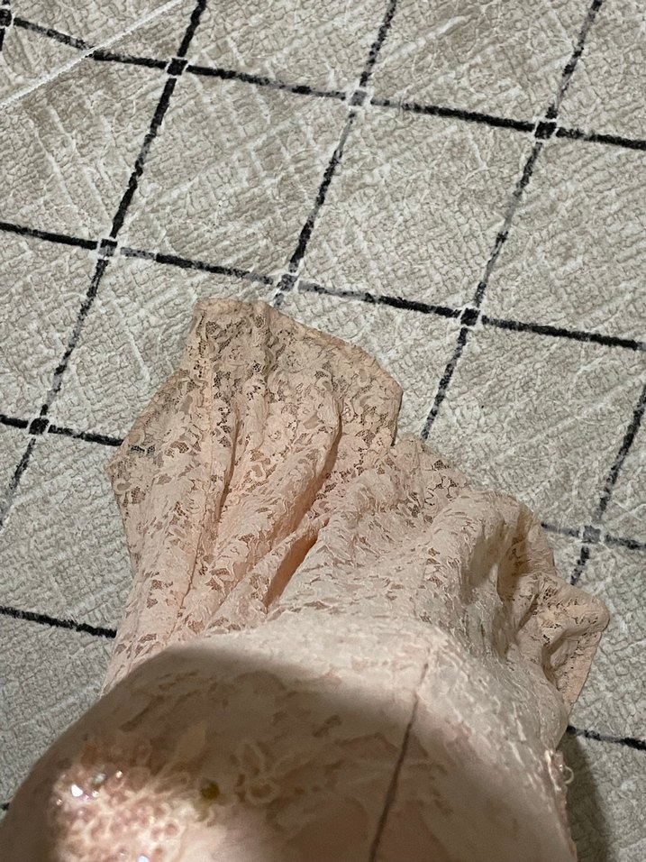 Pudra renk Dantel Detaylı Abiye - Görsel 3