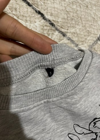 Nakışlı Gri Kadın Sweatshirt - Görsel 2