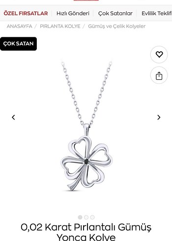 Zen Diamond Gumus Yonca Kolye Ve Kupe