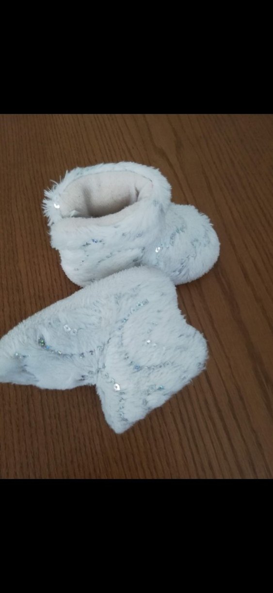 Kız Çocuk Beyaz Sıcak Kürklü Ev Terliği - Görsel 3