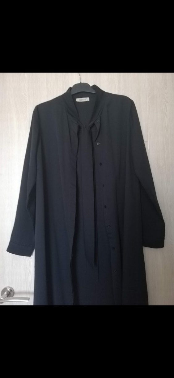 Siyah Uzun Kollu Kadın tunik gömlek - Görsel 2