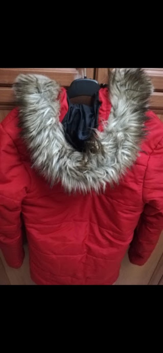 Kırmızı  Midi Kaban Fermuarlı Kapüşonlu erkek mont - Görsel 3