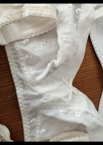 Beyaz Vintage Midi Sütyen Seti - Görsel 5