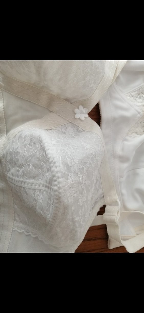 Beyaz Vintage Midi Sütyen Seti - Görsel 3