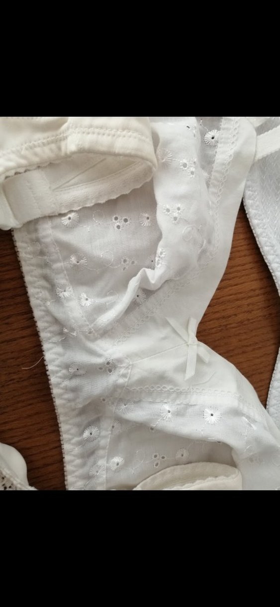 Beyaz Vintage Midi Sütyen Seti - Görsel 5