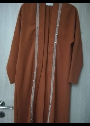 Uzun Kahverengi Kadın Klasik ceket - Görsel 2