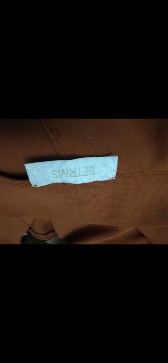 Uzun Kahverengi Kadın Klasik ceket - Görsel 5