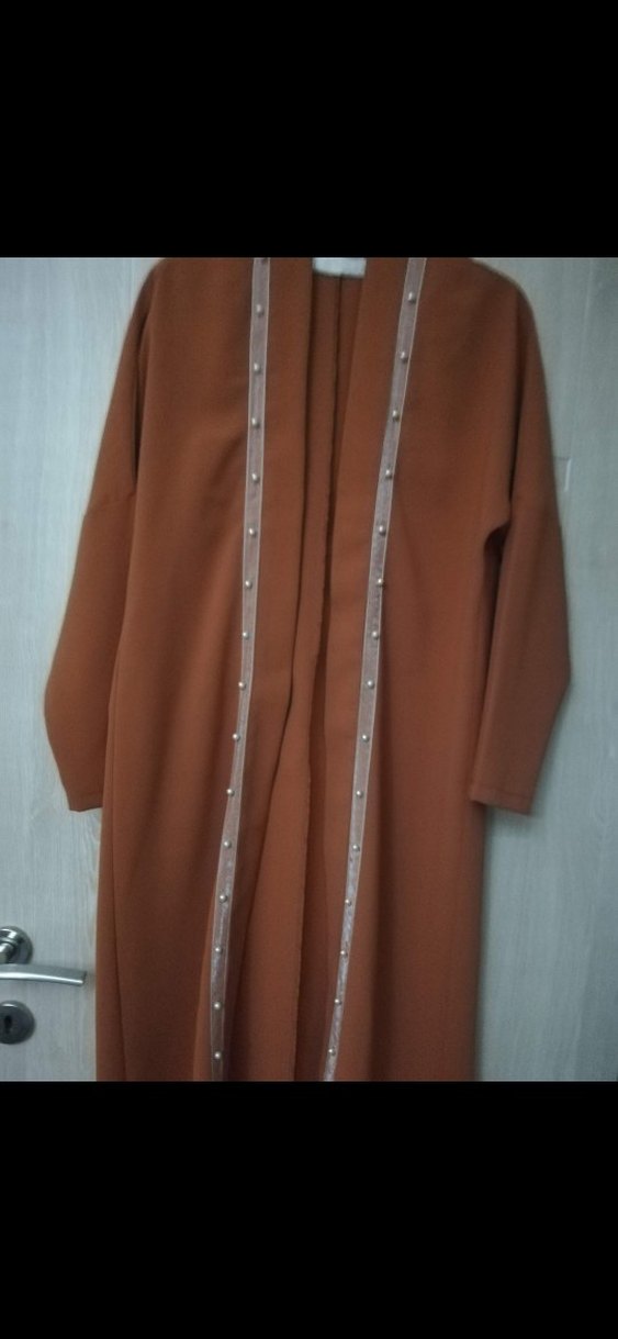 Uzun Kahverengi Kadın Klasik ceket - Görsel 2